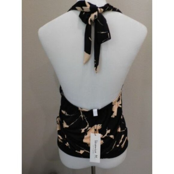 New Veronica M Los Angeles Navy Blue Floral Halter - Picture 6 of 7